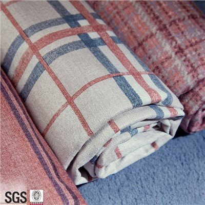 Polyester Tjek Tryk Hjem Tekstil Stof